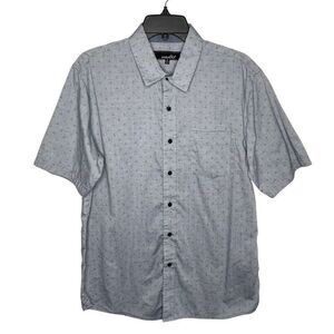 COASTAL Shirt Mens Medium M Button-Up Geometric Print EUC Cotton-Blend